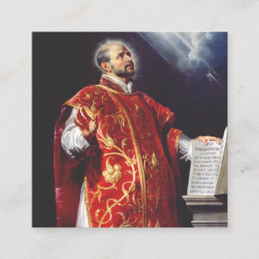 Sint-Ignatius van Loyola Vierkante Visitekaartje (Voorkant)