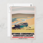 Sint-Ives Cornwall Travel poster Briefkaart (Voorkant / Achterkant)