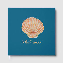 Sint-Jacobsschelp Oceaanblauw "Welkom!" Gastboek