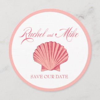 Sint-jakobsschelp Strand Bruiloft | roze Kaart