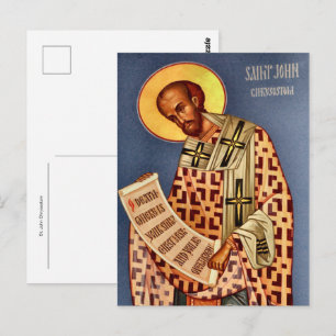 Sint-Jan Chrysostomus Orthodoxe Christelijke Icoon Briefkaart