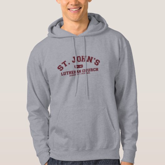 Sint-Janskruid (rood op grijs) Hoodie (Voorkant)