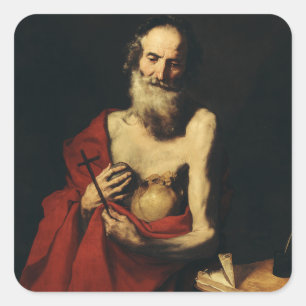 Sint-Jerome door Jusepe de Ribera Vierkante Sticker