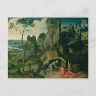 Sint-Jerome in de woestijn (olie op het paneel) (z Briefkaart