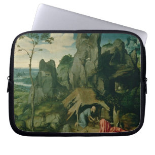 Sint-Jerome in de woestijn (olie op het paneel) (z Laptop Sleeve