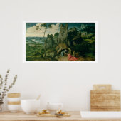 Sint-Jerome in de woestijn (olie op het paneel) (z Poster (Keuken)