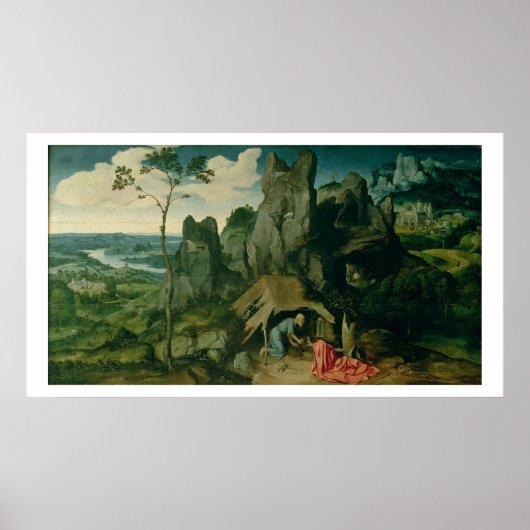 Sint-Jerome in de woestijn (olie op het paneel) (z Poster (Voorkant)