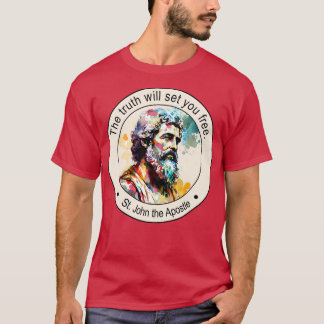Sint Johannes de Apostel Religieuze Citaten Gesche T-shirt