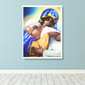 SINT JOHANNES PAULUS II EN ONZE DAME CANVAS AFDRUK (Insitu (Houten vloer))
