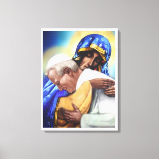 SINT JOHANNES PAULUS II EN ONZE DAME CANVAS AFDRUK (Voorkant)