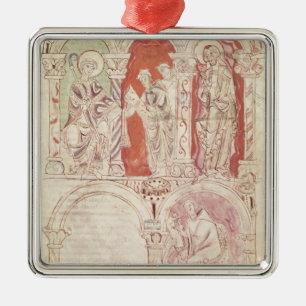 Sint-John Cassian schrijven en monniken aanbieden Metalen Ornament