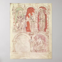 Sint-John Cassian schrijven en monniken aanbieden