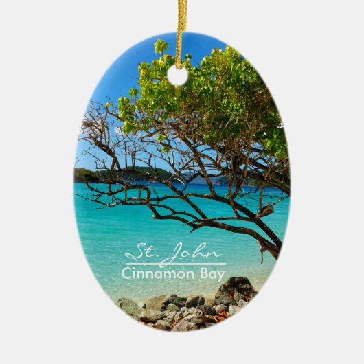 Sint-John Cinnamon Bay Oval-Ornament Keramisch Ornament (Voorkant)