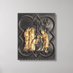 Sint John de Baptist die in de rivier stroomt Canvas Afdruk