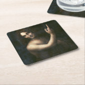 Sint-John de Baptist, Leonardo da Vinci Vierkante Kartonnen Onderzetter (Schuin)