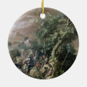 Sint-John de Baptist Preaching (olie op doek) Keramisch Ornament (Achterkant)