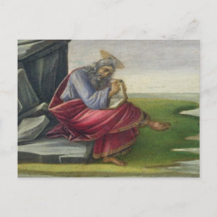 Sint John de Divine op Patmos, het Boek schrijven Briefkaart