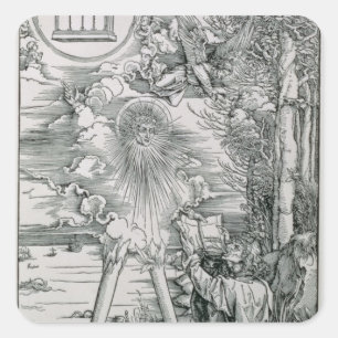 Sint John Devouring the Book Vierkante Sticker
