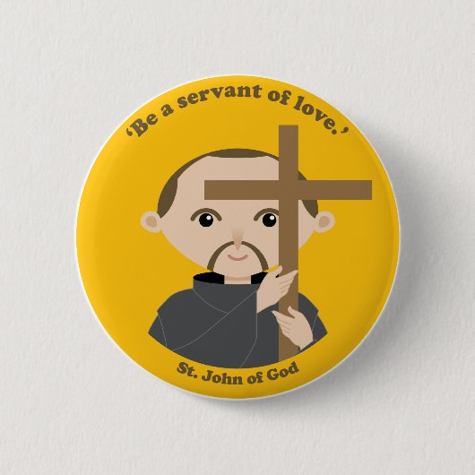 Sint-John van God Ronde Button 5,7 Cm (Voorkant)