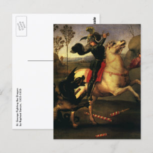 Sint-Joris vecht met de draak door Raphael Sanzio Briefkaart