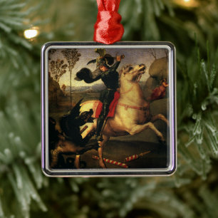 Sint-Joris vecht met de draak door Raphael Sanzio Metalen Ornament