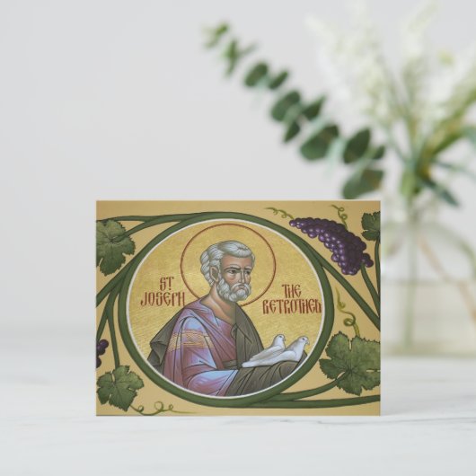 Sint Joseph de Betrothed Prayer Card Briefkaart (Staand voorkant)