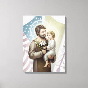 Sint Joseph de Protector Canvas Afdruk