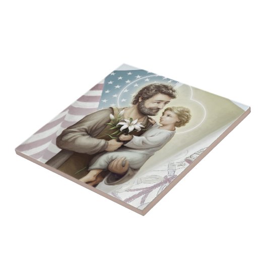 Sint Joseph de Protector Tegeltje (Zijkant)