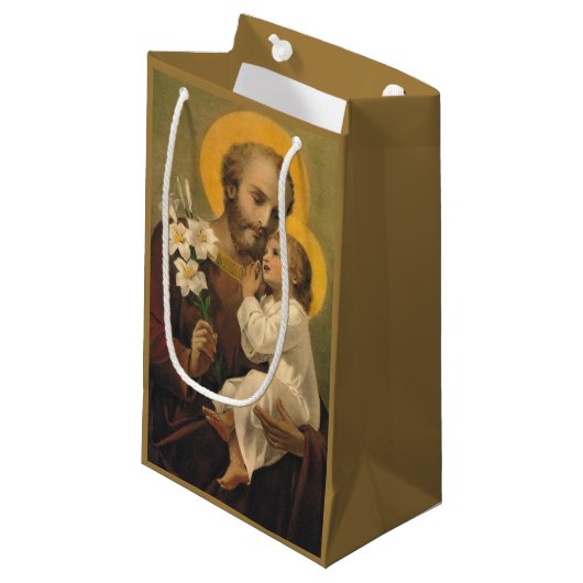 Sint-Joseph en Baby Jesus Klein Cadeauzakje (Voorkant Gekanteld)