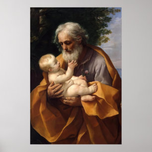 Sint-Joseph en het kind Jesus - Guido Reni Poster