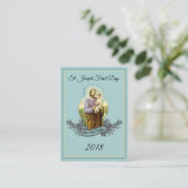 Sint-Joseph Feast Day Memorare Prayer Heilige Kaar Visitekaartje (Staand voorkant)
