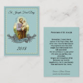Sint-Joseph Feast Day Memorare Prayer Heilige Kaar Visitekaartje (Voorkant / Achterkant)