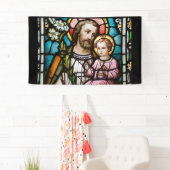 Sint-Joseph Glas in lood Religieuze Jesus Banner (Insitu)