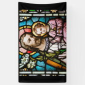 Sint-Joseph Glas in lood Religieuze Jesus Banner (Verticaal)