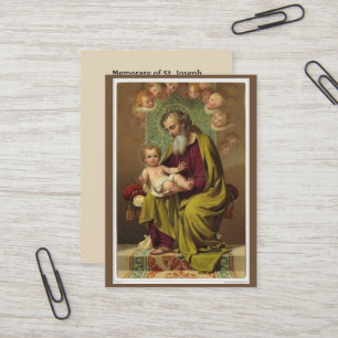 Sint-Joseph Jesus Angels Memorare Prayer Visitekaartje