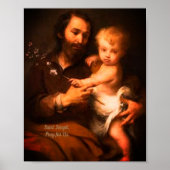 Sint Joseph met Christus Kind Poster (Voorkant)