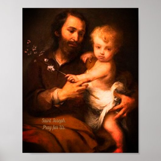 Sint Joseph met Christus Kind Poster (Voorkant)
