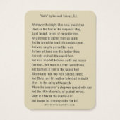 Sint-Joseph Religious Poem "Nails" van Feeney Visitekaartje (Achterkant)