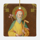 Sint-Joseph (SAU 35) Square Keramisch Ornament (Achterkant)