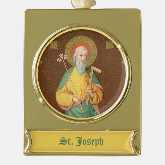 Sint-Joseph (SAU 35) Verguld Banner Ornament (Voorkant)