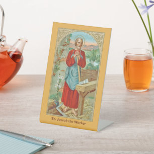 Sint Joseph the Worker (BK 31) Reclamebord Met Voetstuk