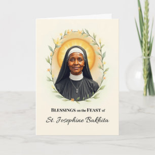 Sint Josephine Bakhita Feestdag Zegeningen Krans Kaart
