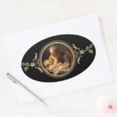 Sint Jozef & Baby Jesus Ovale Sticker (Envelop)