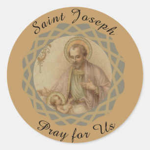 Sint Jozef, Baby Jezus in een kribbe Ronde Sticker