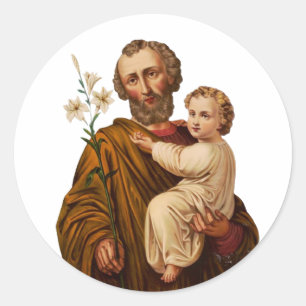 Sint Jozef beschermer van de Heilige Familie Ronde Sticker