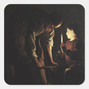 Sint-Jozef, Carpenter, c.1640 Vierkante Sticker