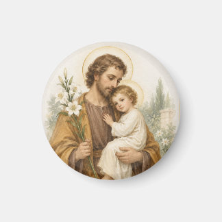 Sint-Jozef en Kind Jezus Vintage Katholiek Magneet