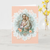 Sint-Jozef Jezus Religieuze Florale  kaart (Gele Bloem)