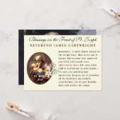 Sint-Jozef-katholieke Memorare Prayer Kaart (Voorkant / Achterkant in situ)