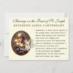 Sint-Jozef-katholieke Memorare Prayer Kaart